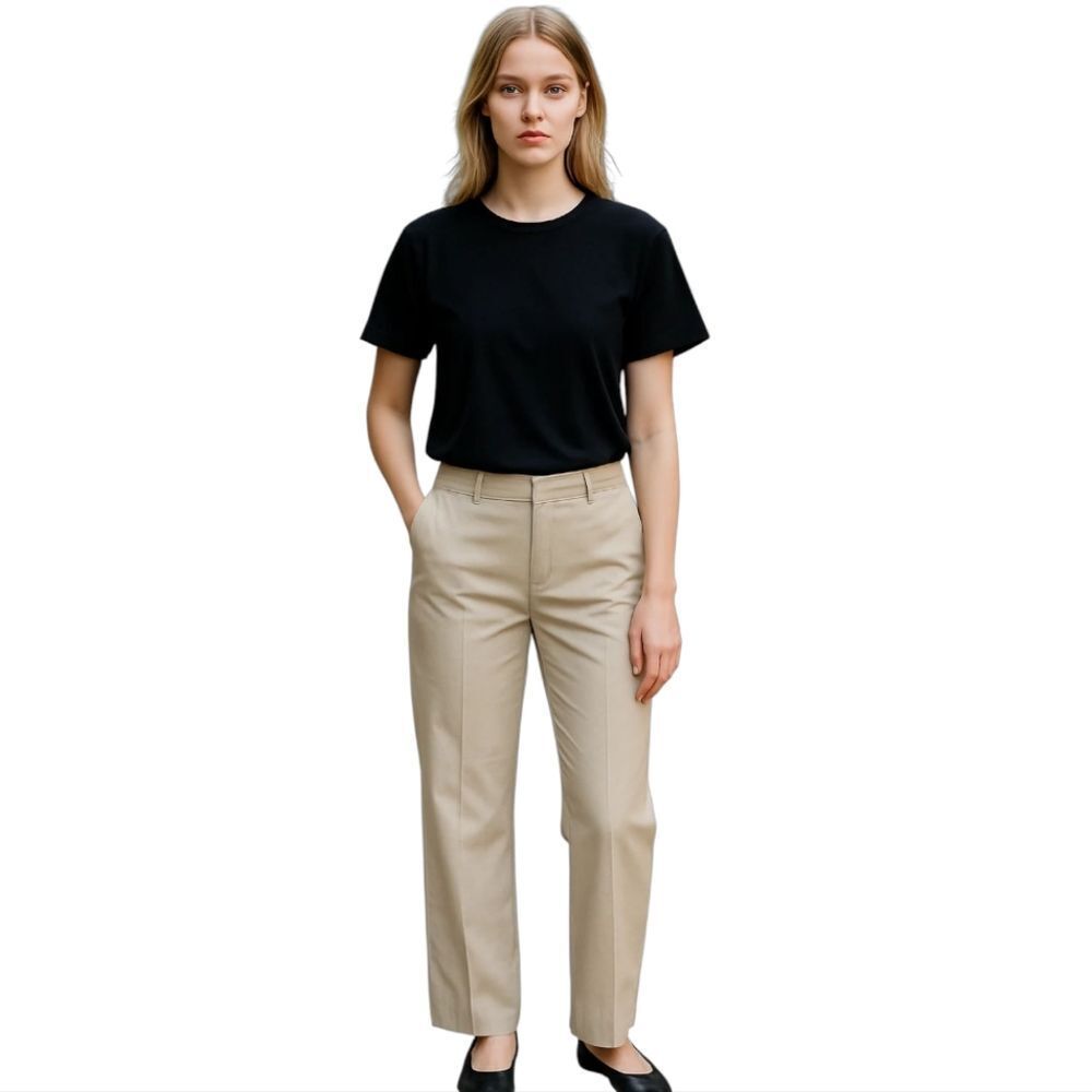 Brooks Brothers Advantage Women Cream 100% Cotton Pants